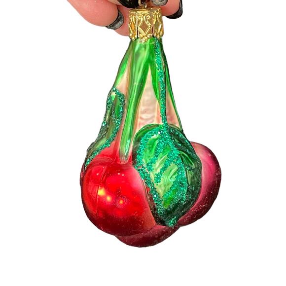 Inge Glass Ornament Fruit Cherries Germany Vintage Christmas Cherry READ - Picture 16 of 16